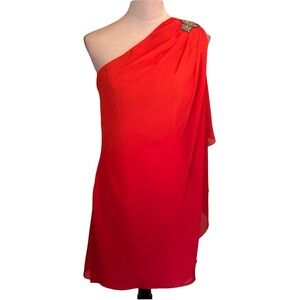 Cache One-Shoulder Dress with Embellishment